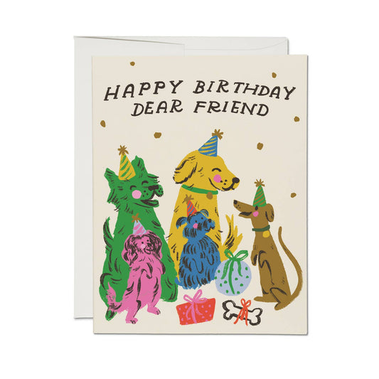 Happy Birthday Dear Friend - Puppy Party Card
