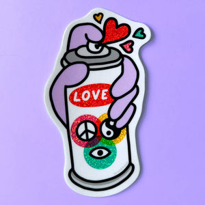 Spray Love Sparkle Sticker