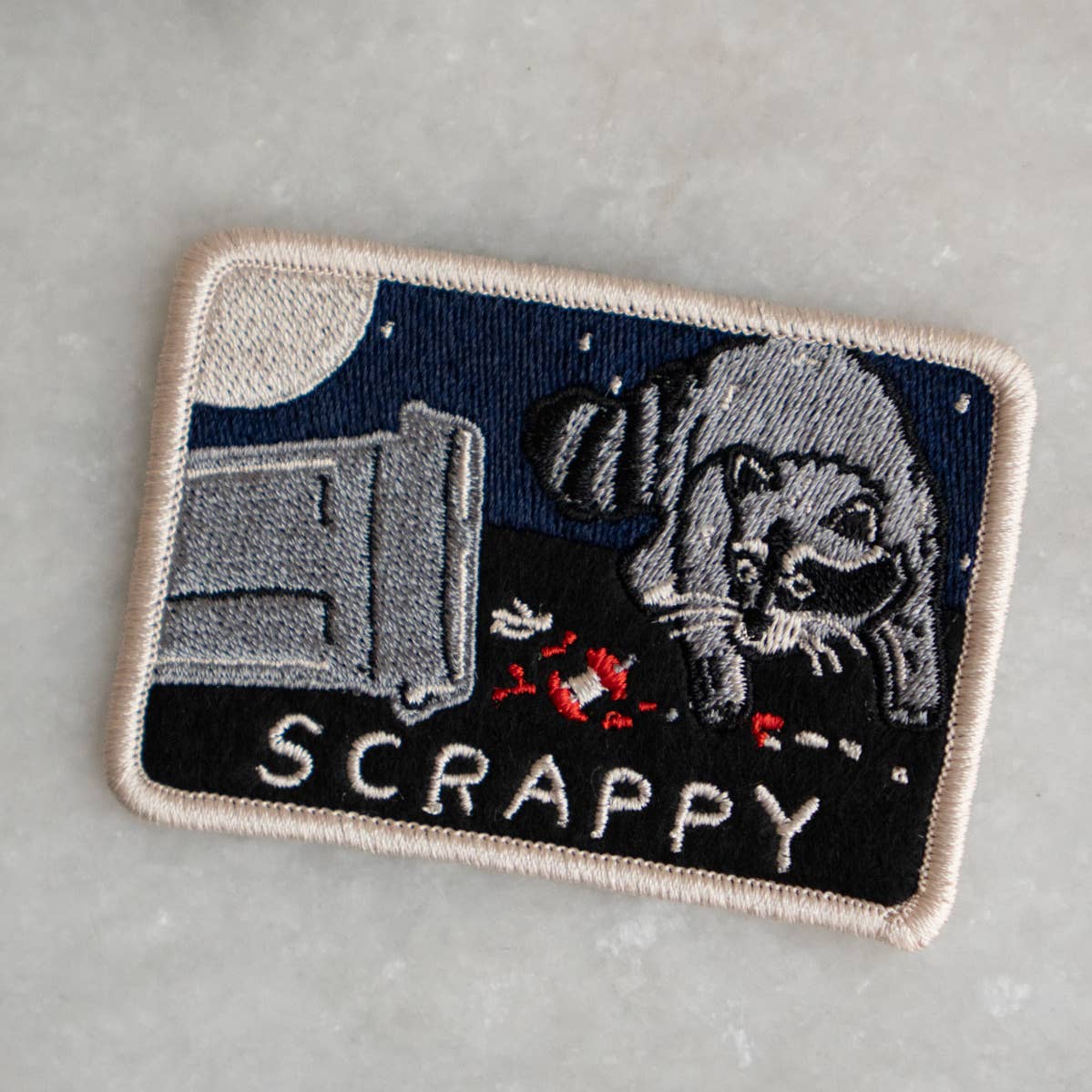 Scrappy Raccoon Trash Sticky Patch
