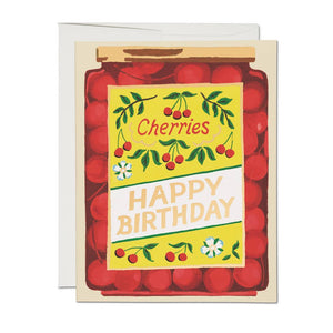 Happy Birthday Cherries Jar Card