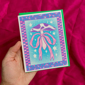 Mushroom Bow Greeting Card