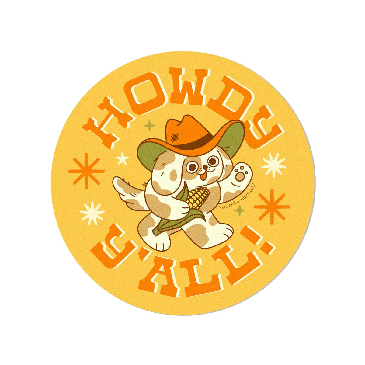 Howdy Y'all Glittery Sticker