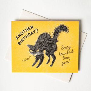 Another Birthday? Hiss - Risograph Card