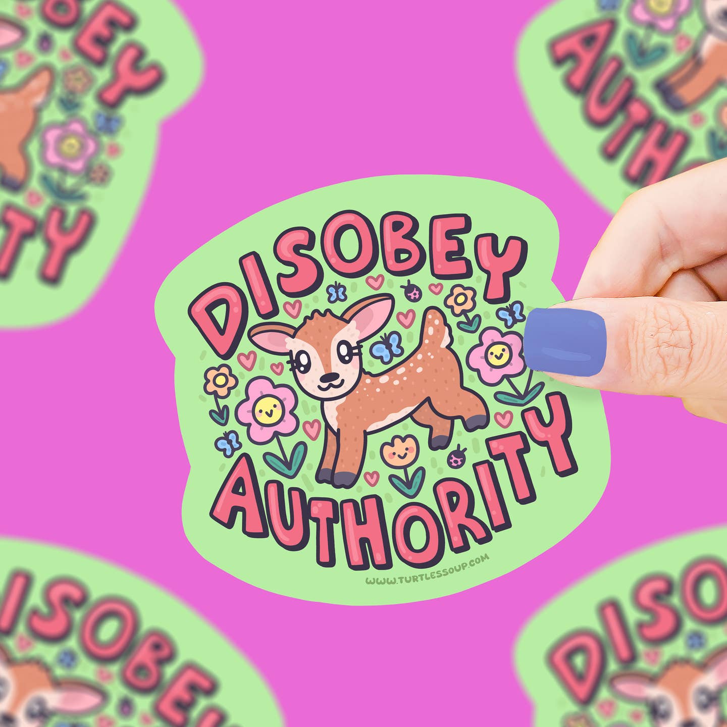 Disobey Authority Deer Sticker – World Famous Original