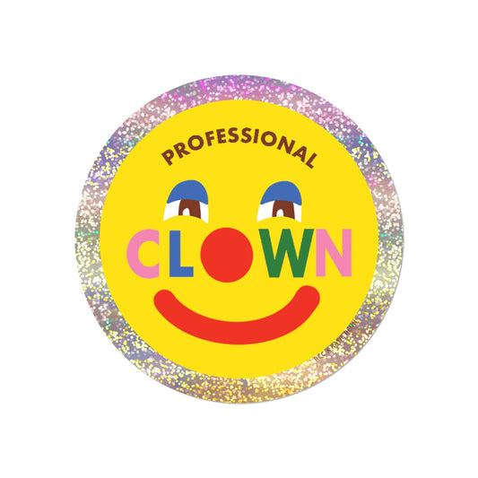 Professional Clown Glitter Sticker