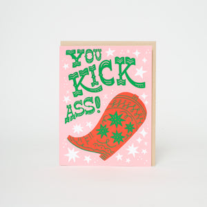 You Kick Ass Cowboy Boot Card