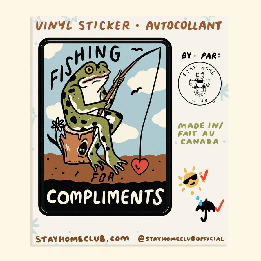 Fishing For Compliments Sticker