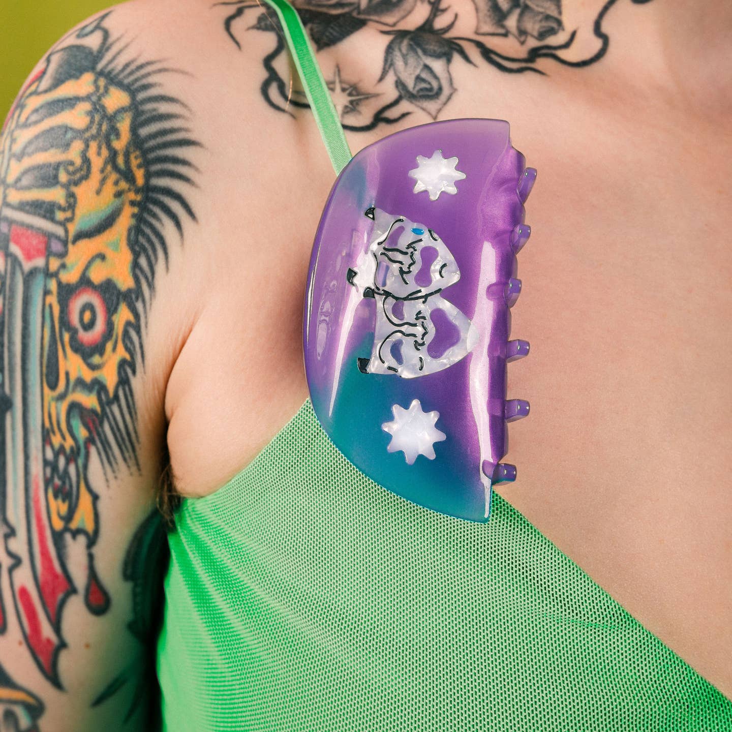 Comedy Tragedy Purple Hair Claw