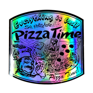 Pizza Time Chrome Sticker