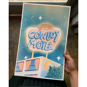 Cowboy Motel - Risograph Print