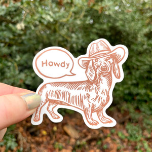 Cowboy Dachshund Sticker