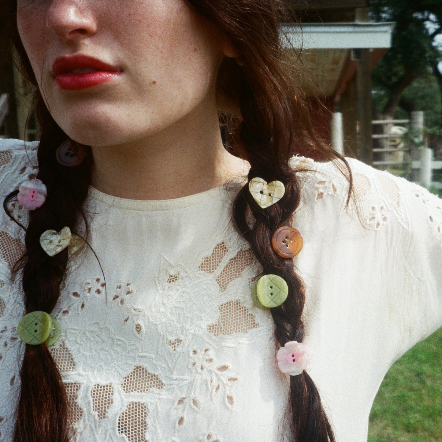 Button Mini Hair Claw Set