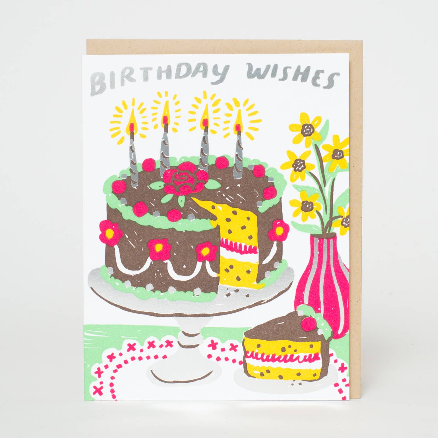 Birthday Wishes Cake Card By Phoebe Wall
