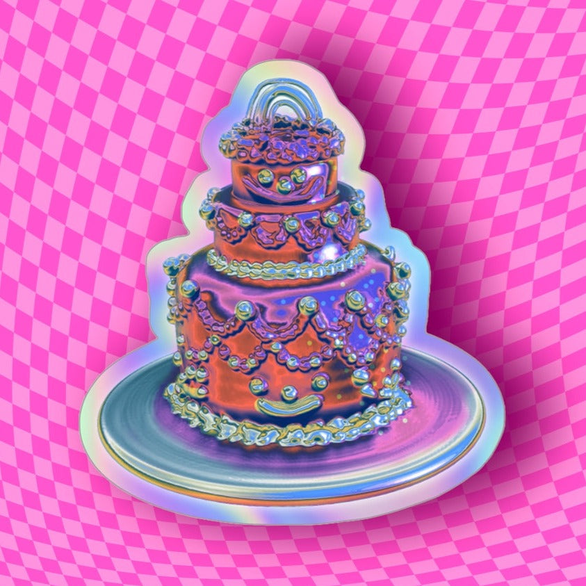 Chrome Cake Holographic Sticker