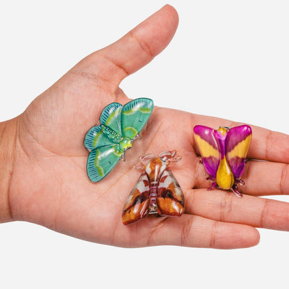 Allie Moth Hair Clips in Dream Flyers