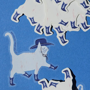 Cowboy Cat - Clear Sticker