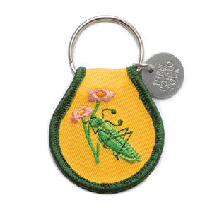 Grasshopper Embroidered Keychain