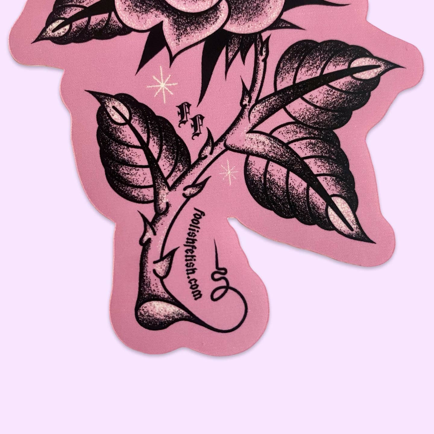 Pink Rose Tattoo Art Sticker