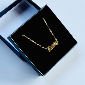 Daddy - word necklace gold