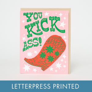 You Kick Ass Cowboy Boot Card