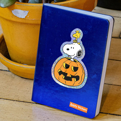 Pumpkin Snoopy Glitter Holographic Die-Cut Sticker