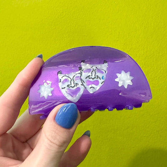 Comedy Tragedy Purple Hair Claw