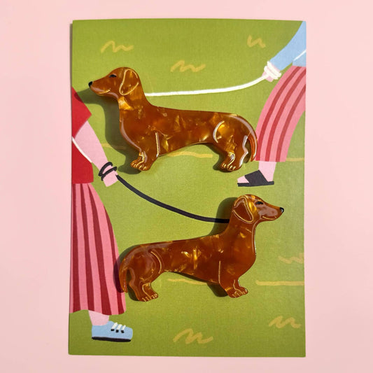 Dachshund Hair Clip Set