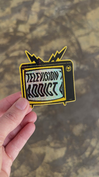 Television Addict - Glitter Sticker