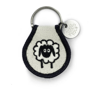 Sheep Embroidered Keychain
