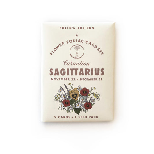 SAGITTARIUS (Nov 22 - Dec 21) Flower Zodiac Sticker Card Set
