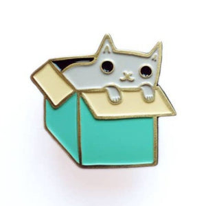 Cat Box Enamel Pin