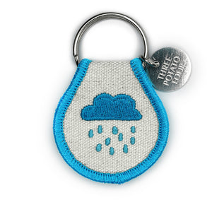 Rain Cloud Embroidered Keychain