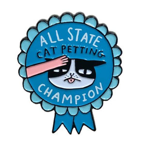 All State Cat Petting Champion Pin