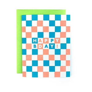 Happy Bday! Checkers Riso Card