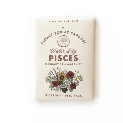 PISCES (FEB 19 - MAR 20) FLOWER ZODIAC STICKER CARD SET