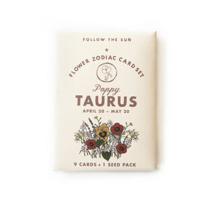 TAURUS (MAR 21 - APR 19) FLOWER ZODIAC STICKER CARD SET