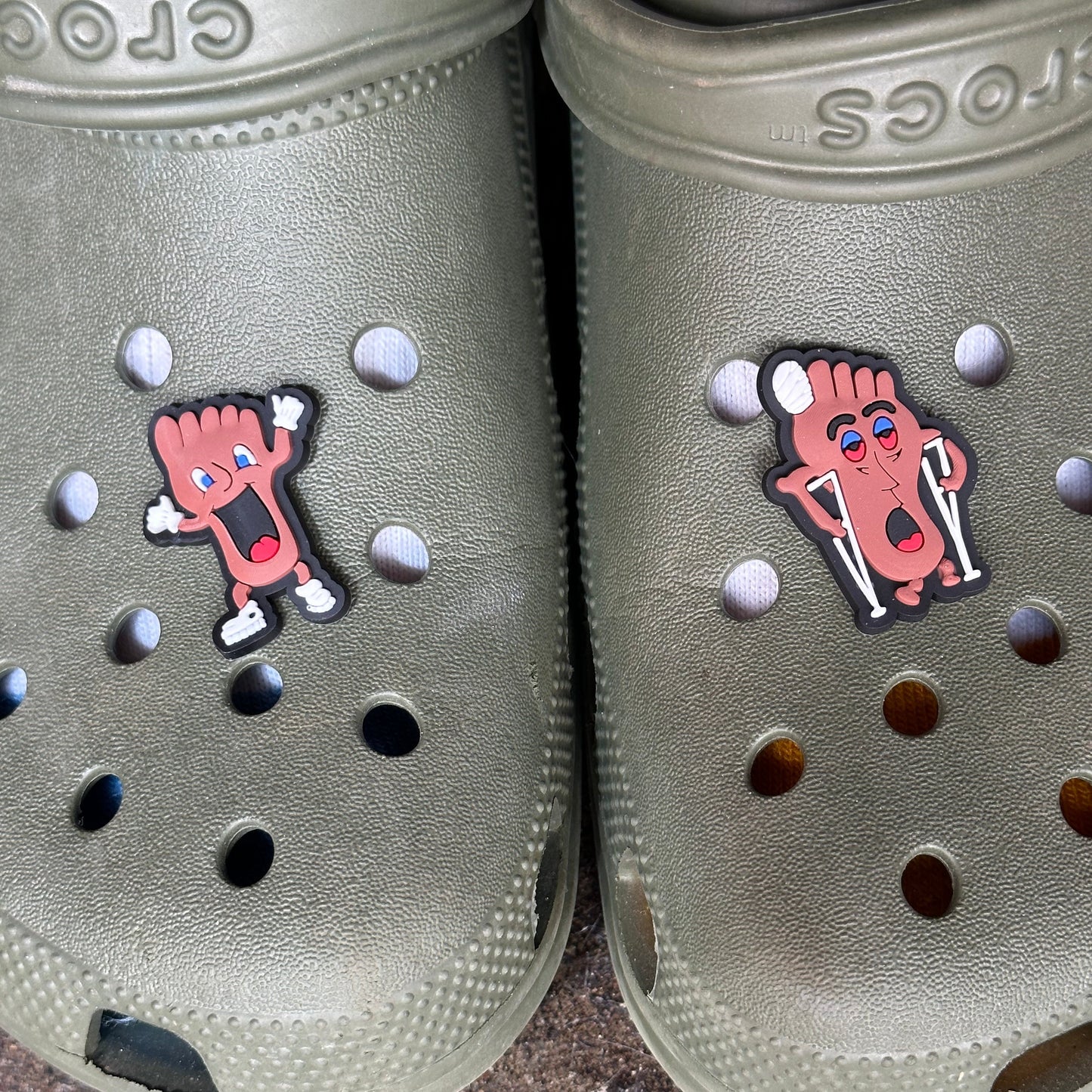 Happy Foot / Sad Foot Croc Charms
