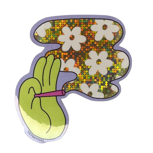 Flower Power - Glitter Sticker