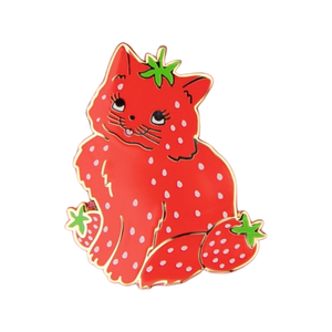 Strawberry Cat - Enamel Pin