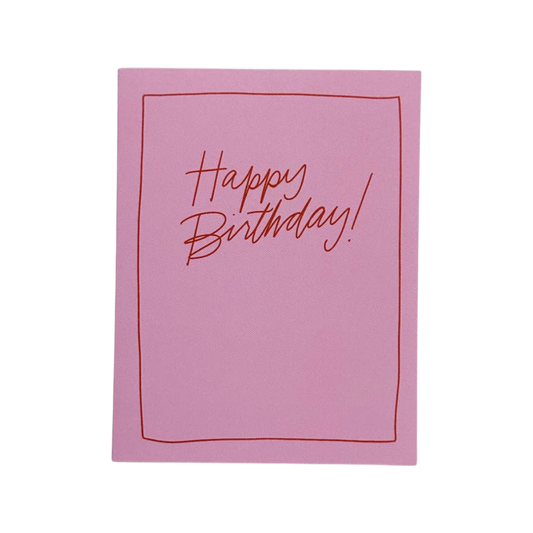 Happy Birthday Pink Script Card