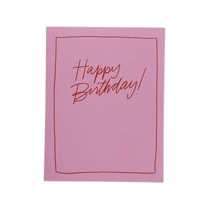 Happy Birthday Pink Script Card