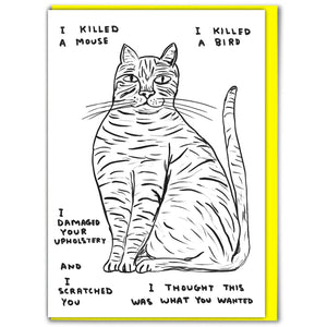 I Killed A Mouse Card - David Shrigley