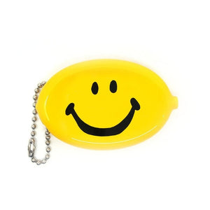 Happy Face Smiley Coin Pouch Keychain