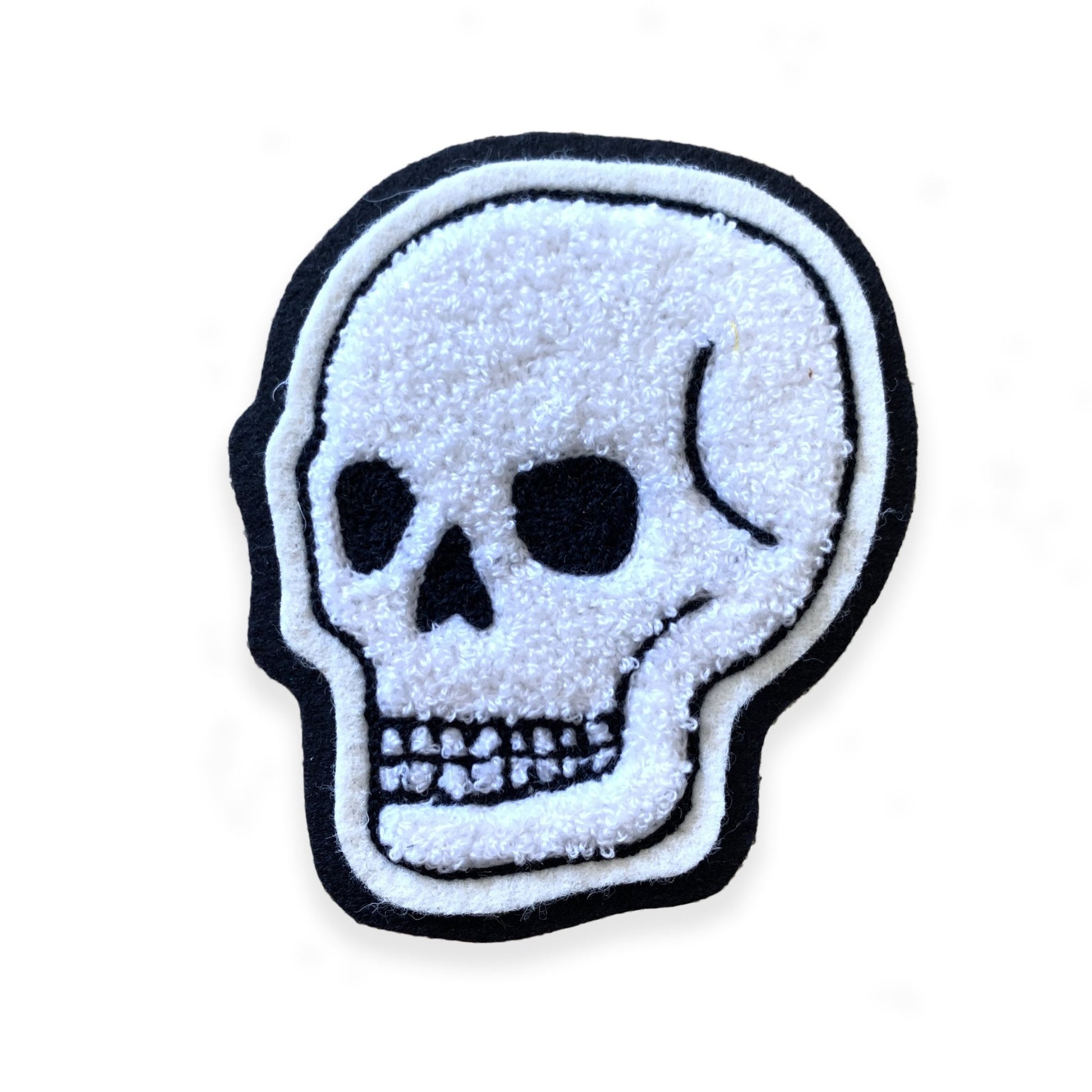 Black & White Skull - Chenille & Chainstitch Patch - World Famous Original