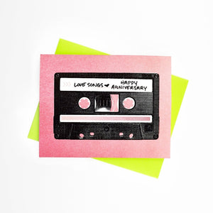 Love Songs Cassette - Anniversary Card
