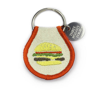 Hamburger Embroidered Keychain