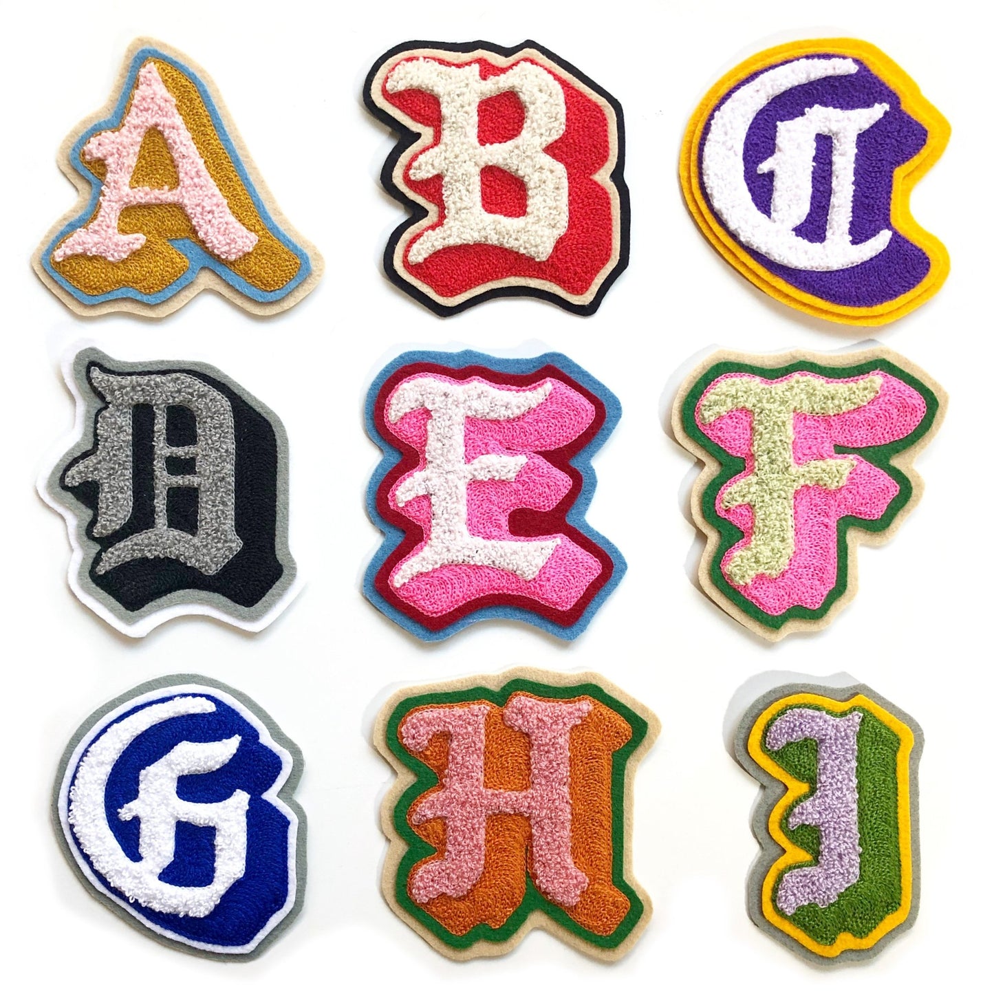 Chenille & Chainstitch Letter Patches Handmade Custom - World Famous Original