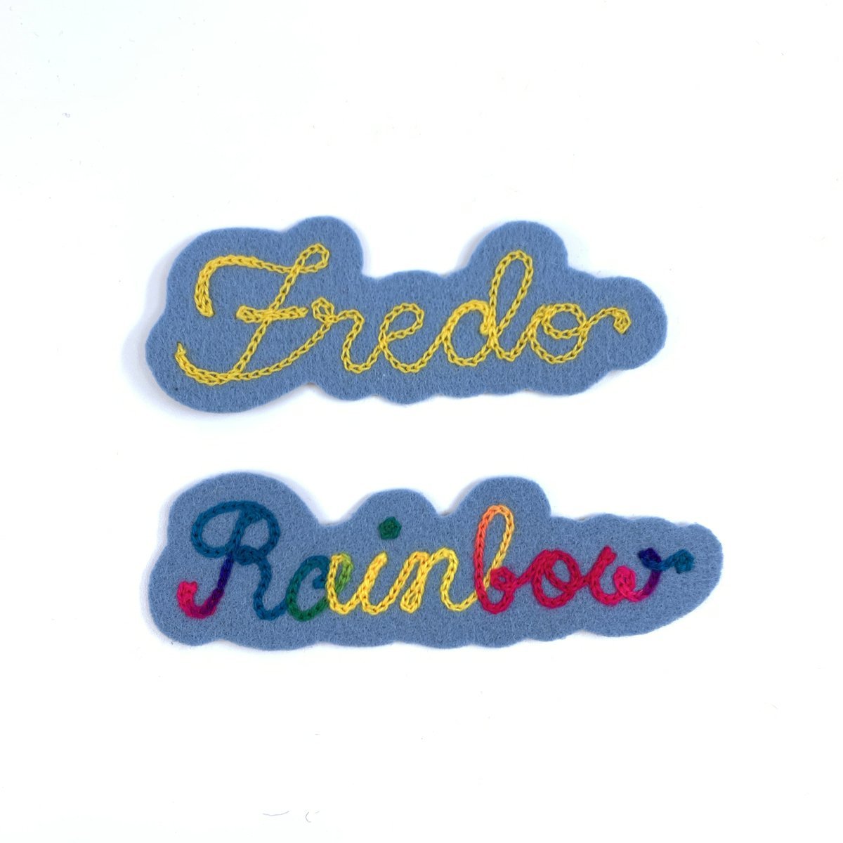 Custom Chain Stitched Embroidered Name Patch - Felt