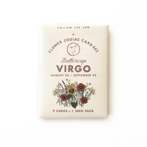 Virgo (Aug 23 - Sept 22) Flower Zodiac Sticker Card Set