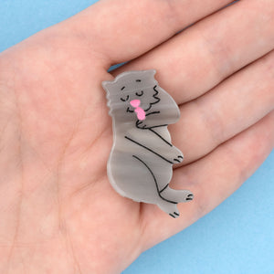 Grey Cat Mini Clip